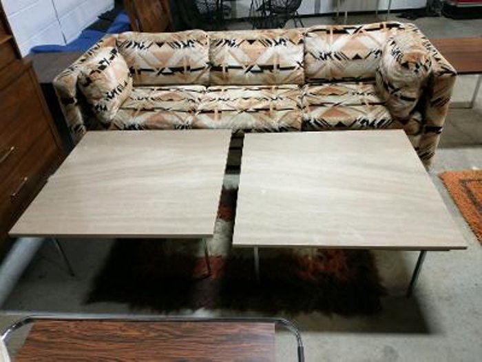 Mid Century Modern Knoll Style Marble Coffee Table