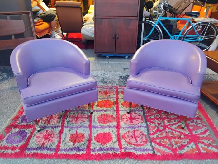 Pair of Rolling Club Chairs