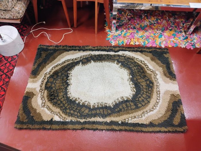 Vintage Danish Modern Rya Rug