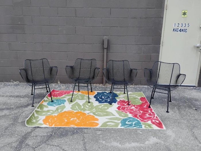 Set of 4 Woodard Sculptura Arm Chairs