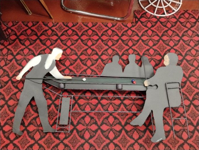 C. Jere Pool Players Sculpture