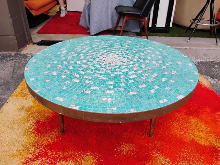 Martz Style Mosaic Swiveling Coffee Table