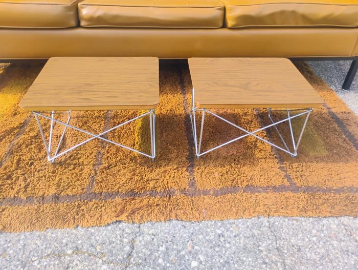 Pair of Eames Low Wire Tables LTR