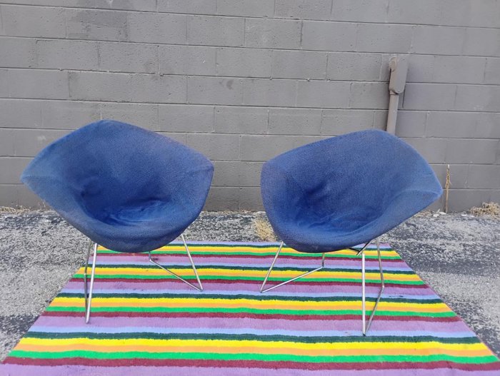 Pair of Knoll Bertoia Diamond Chairs